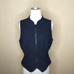 Vintage Cynthia Steffe Floral Embroidered Vest Y2K